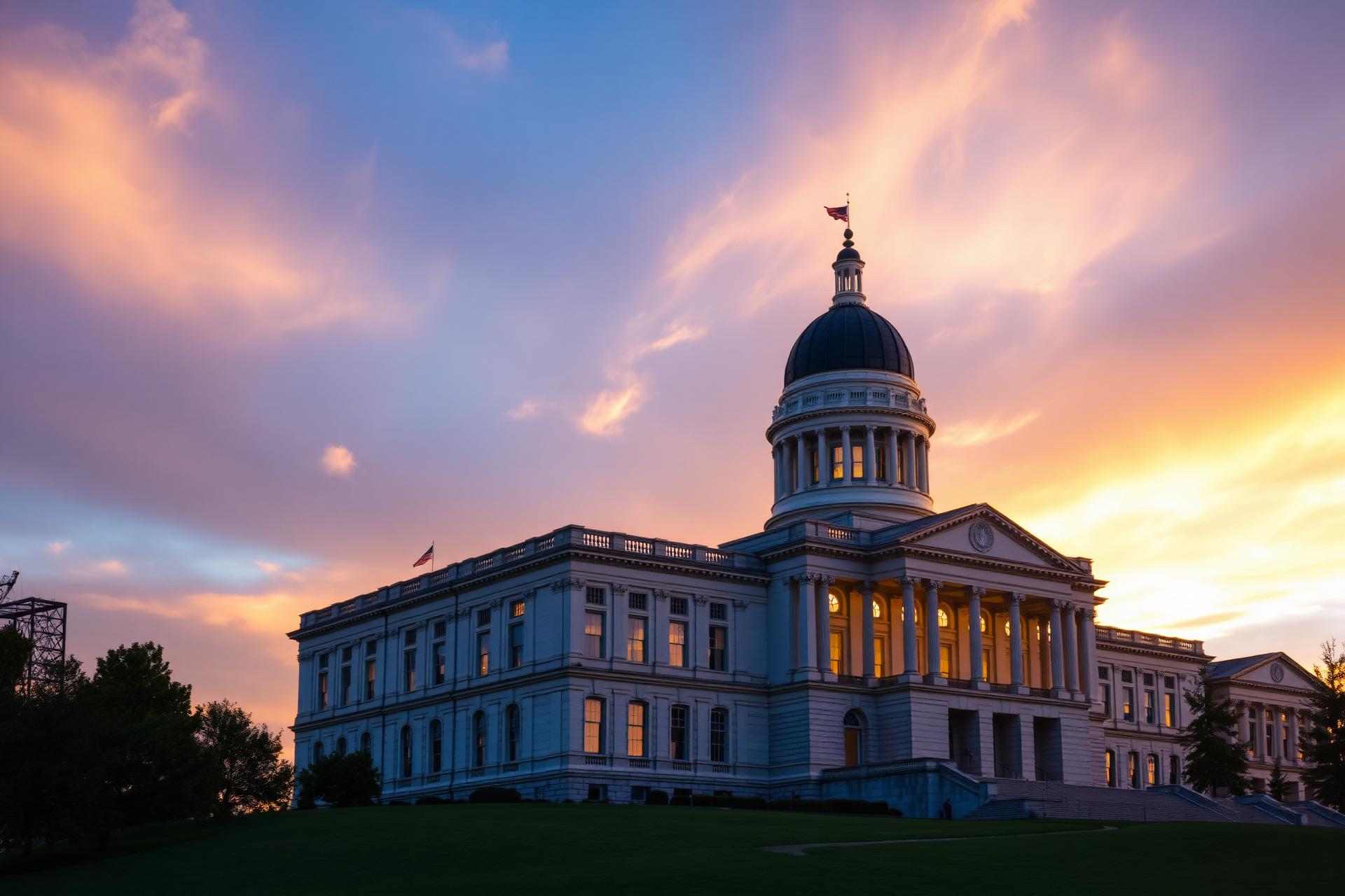 Pennsylvania State Capitol at sunset